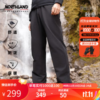 诺诗兰户外男士风雪长裤绒面保暖防风防泼徒步休闲软壳NXPDH5615E 纯黑色 185/XXL