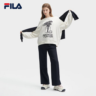 FILA X Études 斐乐女士梭织长裤2023冬休闲舒适阔腿裤 传奇蓝-NV 165/66A/M