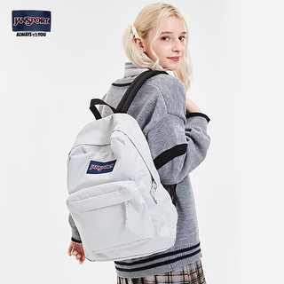 JANSPORT 杰斯伯 双肩包女24年男包运动休闲背包书包 4QUT88T 初雪/奶灰色-秋冬