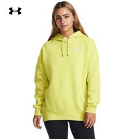 安德玛 UNDERARMOUR)秋冬Essential女子抓绒宽松训练运动连帽卫衣1379495 黄色743 XS