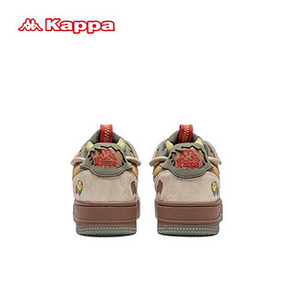 KAPPA卡帕厚底板鞋男鞋休闲鞋子男款小白鞋轻便增高运动鞋 C33CJ-6512拿铁咖色/水泥灰 39