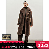 太平鸟大师系列驼绒大衣女2023冬装泰迪熊大衣羊毛冬季外套女 驼色(一） XS