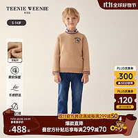 Teenie Weenie Kids小熊童装男童简约圆领套头毛衣 米色 140cm