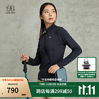 KOLON SPORT/可隆半拉链长袖 女子户外休闲透湿运动抗菌内搭T恤 LKZT3WN222-BK 黑 170/L