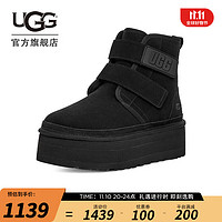 UGG 女士靴子厚底经典休闲舒适纯色短筒时尚雪地靴1130554 BLK  黑色 40