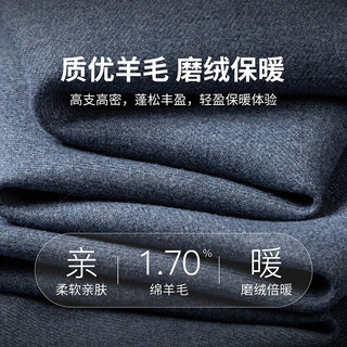 杉杉【磨毛保暖】长袖衬衫男秋冬商务休闲打底上衣中年衬衣男装 深灰 175/92A(40)