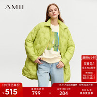 AMII 2023冬极简正反两穿衬衫式翻领宽松白鸭绒轻薄羽绒服女