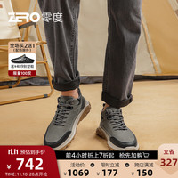 零度Zero男鞋冬真皮高帮轻便系带户外旅游工装休闲鞋子男 灰绿 39