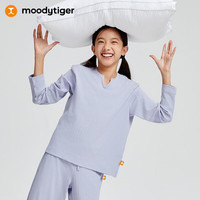 moodytiger儿童睡衣女童男童宽松长袖长裤家居服套装 宇宙紫 110cm