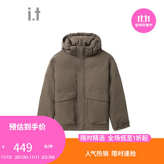 :CHOCOOLATE it 款宽松连帽羽绒服外套LDNU07L BGD/棕色 S