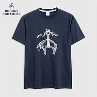 补贴购：Brooks Brothers 男士23夏新款纯棉品牌Logo印花短袖T恤