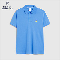 Brooks Brothers 男士23夏新纯棉翻领撞色LOGO短袖POLO衫