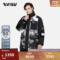 EVISU 惠美寿 冬季雪山标志刺绣休闲时尚羽绒服男士 黑色 L