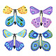 KIDNOAM 会飞的蝴蝶创意魔法魔术蝴蝶儿童减压 会飞的小蝴蝶  4个装颜色随机