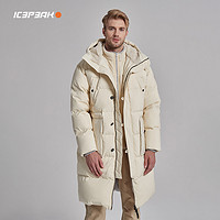 ICEPEAK 艾斯匹克 "极地自然"系列冬季男北欧风保暖中长款羽绒服白鹅绒填充