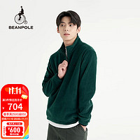 BEANPOLE 滨波 春秋男士休闲街头运动纯色绿色黑色半拉链针织卫衣 绿色 180/96A