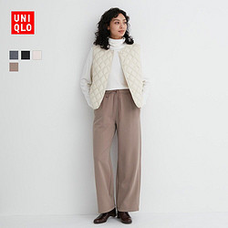 UNIQLO 优衣库 女装 棉混纺松紧长裤(摇粒绒内里 2023秋冬新款) 461318