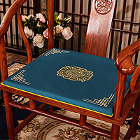 黛恒 新中式红木沙发坐垫椅子垫实木太师椅垫茶椅麻布印花垫防滑坐垫