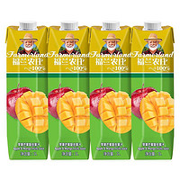 福兰农庄 100%苹果芒果复合果汁 希腊原装进口果汁饮料 1L*4瓶