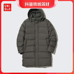 uniqlo 优衣库 男装 无缝羽绒大衣(中长款 防风防水加厚保暖外套)