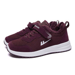 warrior回力中老年健步鞋女舒适透气休闲运动鞋加绒保暖妈妈鞋女老人