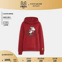 COACH 蔻驰 奥莱女士SNOOPY滑冰图案连帽卫衣外套