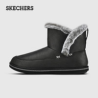 SKECHERS 斯凯奇 2023新款秋冬绒毛保暖加绒一脚蹬雪地短靴子女耐磨软底缓震鞋子