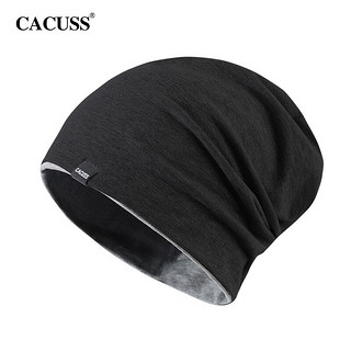 CACUSS 帽子男薄款棉包头帽套头帽月子帽空调帽黑色深灰中号