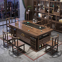 实木茶桌椅组合新中式办公室茶几茶具套装家用一桌五椅功夫泡茶台