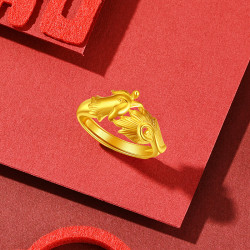 CHJ JEWELLERY 潮宏基 足金龙凤活口戒 约5.9g SRG30005367