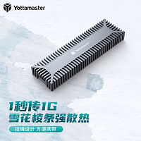 Yottamaster 尤达大师 M.2硬盘盒NVMe/SATA双协议移动硬盘盒Type-C3.1 雷速固态硬盘盒雪花棱形全铝外置盒 尤达灰SO2