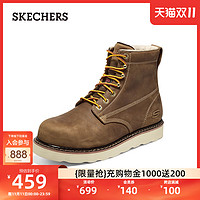 SKECHERS 斯凯奇 男鞋绑带工作靴大黄靴经典耐脏马丁靴柔软休闲鞋