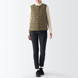 MUJI 無印良品 无印良品 MUJI 女式 便携式 无领 羽绒背心 BDC30C2A 深米色 M