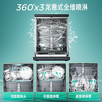 WAHIN 华凌 美的华凌洗碗机全自动家用热风烘干13/14套大容量独立嵌入式Air8