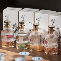 swellfun水井坊浓香型52度白酒梅兰竹菊600ml4礼盒套装送人送礼酒水