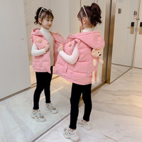 丁马甲鱼 女童马甲秋冬装2023新款洋气中大童外穿儿童加厚羽绒棉马夹外套潮