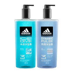 adidas 阿迪达斯 男士全新升级热情冰点沐浴露混合装600ml*2瓶