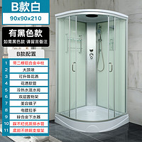 淋浴房洗澡家用一体式封闭式沐浴房整体浴室整体淋浴房滑轮玻璃扇形隔断2 B款
