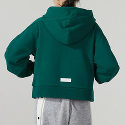 adidas 阿迪达斯 运动外套女装绿色连帽冬季新款开衫夹克IZ4569