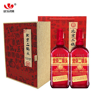 YONGFENG 永丰牌 北京二锅头 红方 小方瓶 42%vol 清香型白酒 500ml*2瓶 礼盒装