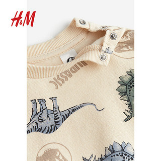                                                                                 H&M童装男婴套装2件式夏季卡通卫衣慢跑裤1075227 卡其绿/狮子王 110/56