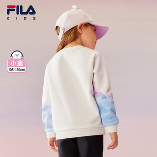 FILA【丝柔棉】斐乐童装儿童长袖冬小童女童舒适卫衣潮 满印一-ZA 130