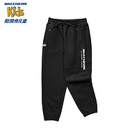 SKECHERS 斯凯奇 男童舒适针织长裤L423B060 加绒款/碳黑/0018 165cm