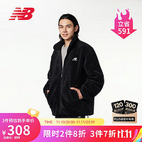 NEW BALANCE 23年男款潮流百搭运动仿羊羔绒针织外套MDD4N011 BK S 