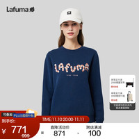 LAFUMA乐飞叶卫衣女士 户外吸湿发热圆领柔软暖姜空气层上衣 LFTS3CW77 藏青色NV 160/80A(36)