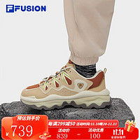 FILA 斐乐 FUSION斐乐男鞋老爹鞋熔岩鞋QD96休闲鞋运动鞋 熊棕色/莫哈韦沙漠-GM 41码