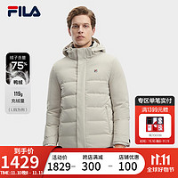 FILA 斐乐男士羽绒服基础简约舒适休闲保暖外套 和平灰-GY 175/96A/L