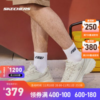 斯凯奇（Skechers）秋季运动鞋熊猫鞋加绒保暖男款老爹鞋 男鞋-自然色/NAT 43