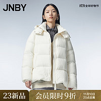 江南布衣（JNBY）【商场同款】23冬羽绒服宽松连帽A型鸭绒简约厚款5NAC11230 123/乳白色 L