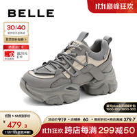 BeLLE 百丽 机甲风帅气老爹鞋女24春季酷飒休闲鞋A6F1DAM4 灰色 35